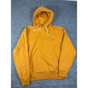 Wallace & Barnes J. Crew Hoodie Mens Medium Orange Pullover Sweatshirt Sporty